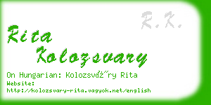 rita kolozsvary business card